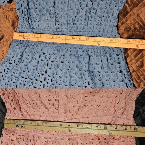 Zesica V-Neck Hollow Out Eyelet Ruffle Swing A-Line Dress Size Large NWT - Picture 13 of 15